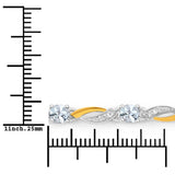 0.74 Carat Genuine Aquamarine and White Sapphire .925 Sterling Silver Bracelet