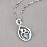 0.13 Carat Genuine Swiss Blue Topaz .925 Sterling Silver Pendant