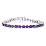 12.58 Carat Genuine Amethyst .925 Sterling Silver Bracelet