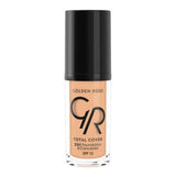 Golden Rose Total Cover 2 in 1 Foundation and Concealer - Natural Finish, High Coverage, Vitamin E - 1.01 fl oz