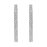 10KT White Gold 1 cttw Diamond Hoop Earrings (I-J Clarity, I2-I3 Color)