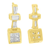 14K Yellow Gold 1 1/3 cttw Diamond Hoop Earrings (G-H, VS1-VS2)