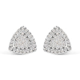 14K White Gold 1/2 cttw Trillion Shaped Diamond Stud Earrings (H-I Clarity, SI2-I1 Color)