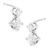 14K White Gold 1 cttw Double Diamond Stud Earrings (H-I Clarity, SI2-I1 Color)
