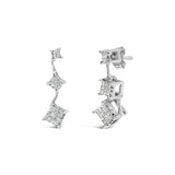 14K White Gold 1 cttw Princess Cut Diamond Earrings (G-H, VS1-VS2)