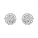 .925 Sterling Silver 1/4 Cttw Baguette and Round Diamond Swirl Love Knot Stud Earrings (I-J Color, I3 Clarity)