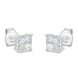 10K White Gold Diamond Stud Earrings (3/4 cttw, H-I Color, SI2-I1 Clarity)