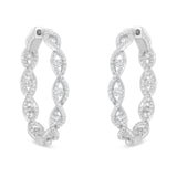 10K White Gold Diamond Hoop Earrings (1 1/2 cttw, H-I Color, I1-I2 Clarity)