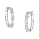10KT White Gold Diamond Hoop Earring (1.00 cttw, H-I Color, I1-I2 Clarity)