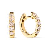 10K Yellow Gold 1/2 Cttw Round-Cut Diamond Hoop Earrings