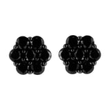 .925 Sterling Silver 1/4 Cttw Treated Yellow Diamond Floral Stud Earrings (Yellow Color, I1-I2 Clarity)