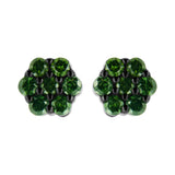 .925 Sterling Silver 1/4 Cttw Treated Yellow Diamond Floral Stud Earrings (Yellow Color, I1-I2 Clarity)