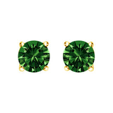 14K White Gold 1/2 Cttw Lab Grown Green Diamond Classic Solitaire Stud Earrings with Pushback