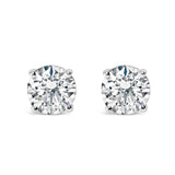 14K White Gold 1.00 Cttw Lab Grown Diamond Solitaire Stud Earrings