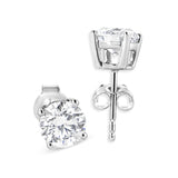 14K White Gold 1 3/4 Cttw Lab Grown Round Brilliant Diamond Solitaire Stud Earring (F-G Color, VS2-SI1 Clarity)