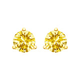 14K White Gold 3-Prong Martini Set 1.0 Cttw Yellow Lab Grown Diamond Solitaire Stud Earrings