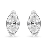 14K White Gold 4/5 Cttw Marquise Lab Grown Diamond Solitaire Stud Earrings