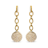 18K Yellow Gold Plated .925 Sterling Silver 1.0 Cttw Diamond Composite Cluster Dangle Chain Earrings (I-J Color, I1-I2 Clarity)