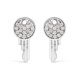 925 Sterling Silver 1/6ct TDW Diamond Charm Earrings