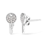925 Sterling Silver 1/6ct TDW Diamond Charm Earrings