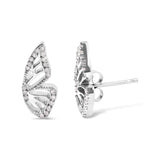 .925 Sterling Silver 1/6ct TDW Diamond Butterfly Earrings