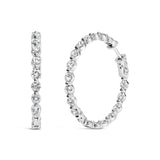 14K White Gold 5.00 Cttw Lab Grown Diamond Inside-Out Hoop Earring
