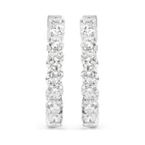 14K White Gold 5.00 Cttw Lab-Grown Diamond Inside Out Hoop Earrings