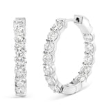 14K White Gold 5.00 Cttw Lab-Grown Diamond Inside Out Hoop Earrings