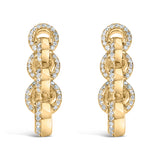 14K Yellow Gold Plated .925 Sterling Silver 1/2 Cttw Diamond Chain Link Drop Earrings (H-I Color, I1-I2 Clarity)