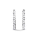 14K White Gold 2.00 Cttw Princess Diamond Inside Out Hoop Earrings