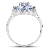2.46 Carat Genuine Tanzanite .925 Sterling Silver Ring