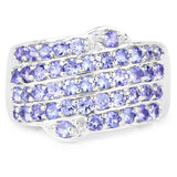 1.58 Carat Genuine Tanzanite .925 Sterling Silver Ring
