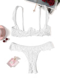 White Lace Women's Slip Underwear Set - 2 Pack | Size M
