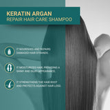 Bioxcin Keratin & Argan Repair Shampoo - Nourishes & Repairs Damaged Hair, 300ml