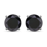 3.08 Carat Genuine Black Diamond 14K White Gold Earrings