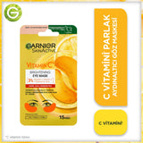 Garnier Vitamin C Brightening Eye Mask - Hypoallergenic, Easy Application, Reduces Dark Circles
