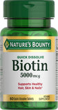 Nature's Bounty Biotin 2500 mcg 60 Tablet