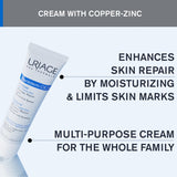 Uriage Bariederm Cica Cream - Soothing Moisturizing Cream for Sensitive Skin, Hypoallergenic & Fragrance-Free
