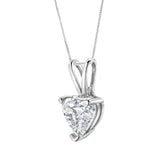 14K White Gold 3/8 Cttw Heart-Shaped Diamond Classic Solitaire 18" Pendant Necklace (H-I Color, VS2-SI1 Clarity)