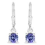 0.94 Carat Genuine Tanzanite .925 Sterling Silver Earrings
