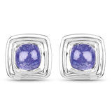 4.74 Carat Genuine Tanzanite .925 Sterling Silver Earrings