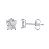 10k White Gold Diamond Stud Earrings (0.60 cttw, I-J Color, I2-I3 Clarity)