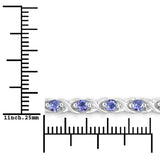 0.91 Carat Genuine Tanzanite .925 Sterling Silver Bracelet