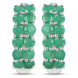 2.40 Carat Genuine Emerald .925 Sterling Silver Earrings