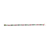 14K Yellow Gold Multi-Gemstone  and Diamond Halo Rainbow Tennis Bracelet