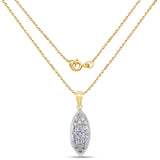 14K Yellow Gold Plated 1.56 Carat Genuine Tanzanite .925 Sterling Silver Pendant