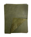 Olive Waxy Pull Up Cowhide – Semi Veg-Tanned, Top Grain, Wax/Oil Finish, 1.1–1.3 mm (3 oz), Pre-Cut Leather Sheets (8.5" × 11")