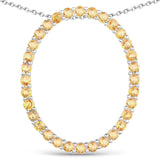 3.84 Carat Genuine Yellow Sapphire .925 Sterling Silver Pendant