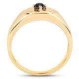 14K Yellow Gold Plated 0.20 Carat Genuine Black Diamond .925 Sterling Silver Ring