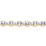 14K Yellow Gold Plated 4.59 Carat Genuine Tanzanite .925 Sterling Silver Bracelet